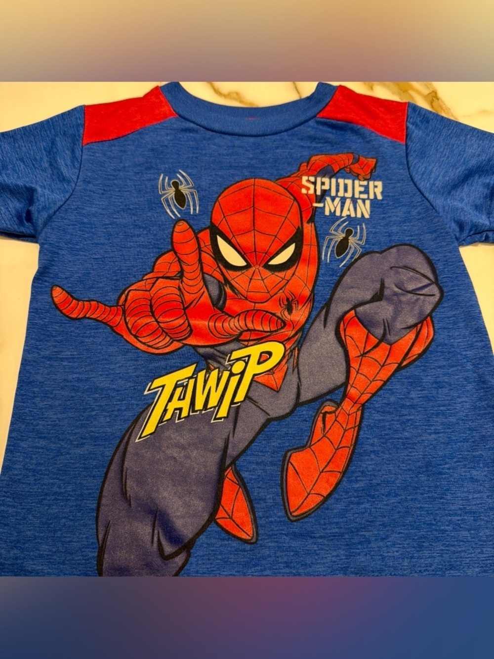 Marvel Spider-Man Blue and Red Toddler Shirt - Picture 2 of 4